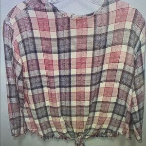 Plaid Kids Blouse - Red and Black